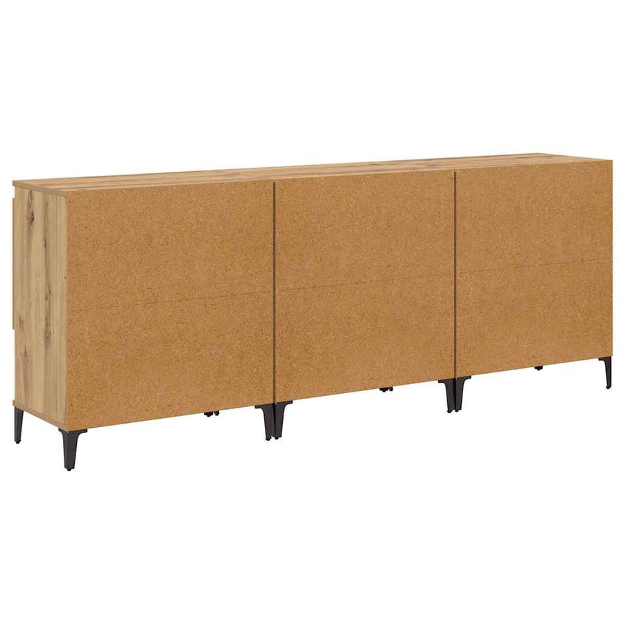 Dressoirs 3 pcs Artisan Eiken 60 x 35 x 70 cm Bewerkt hout