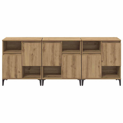Dressoirs 3 pcs Artisan Eiken 60 x 35 x 70 cm Bewerkt hout
