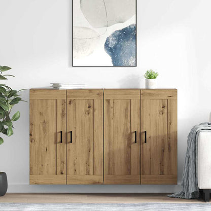 Wandkast 2 pcs Artisan Eiken 69,5 x 34 x 90 cm Bewerkt hout