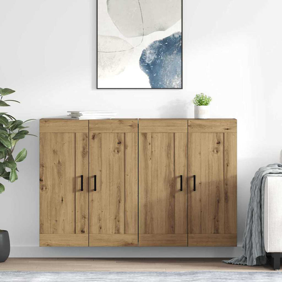 Wandkast 2 pcs Artisan Eiken 69,5 x 34 x 90 cm Bewerkt hout