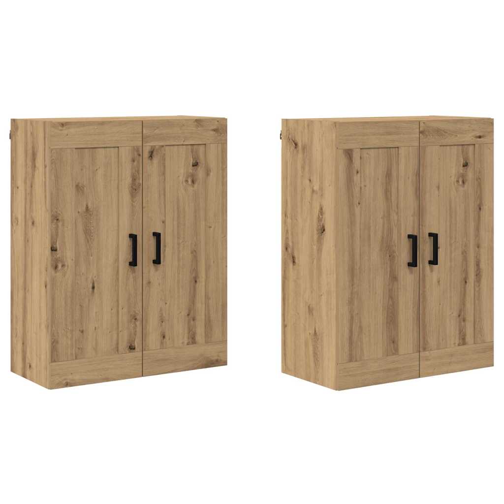 Wandkast 2 pcs Artisan Eiken 69,5 x 34 x 90 cm Bewerkt hout