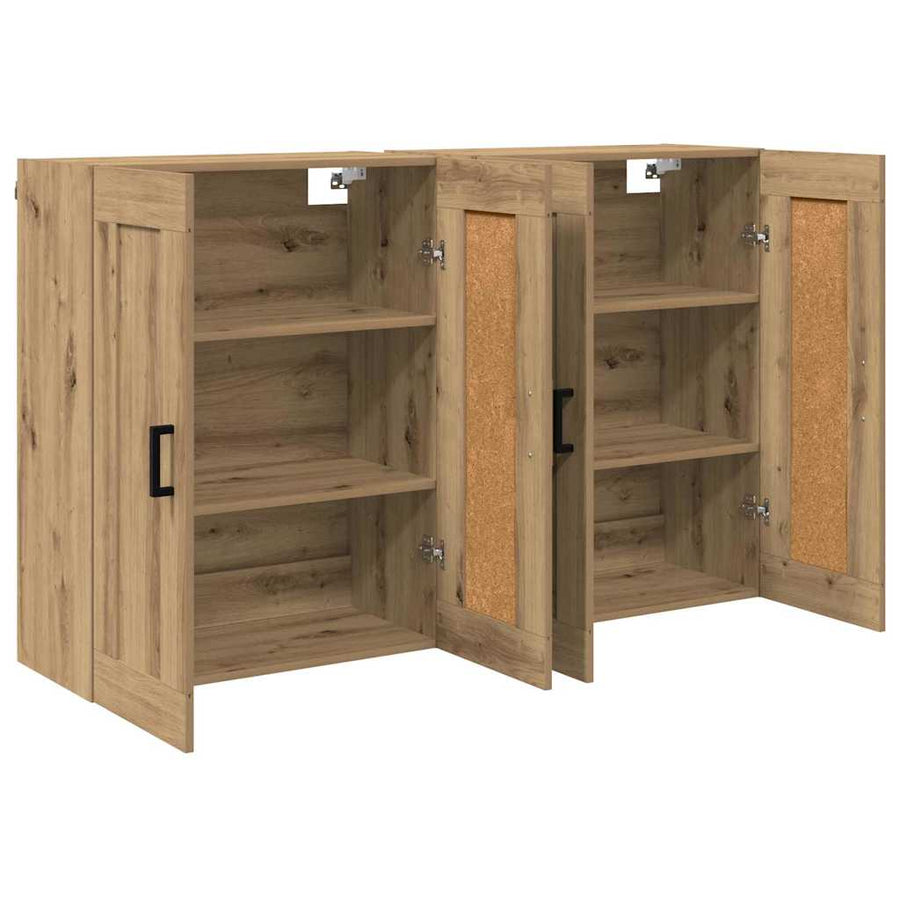 Wandkast 2 pcs Artisan Eiken 69,5 x 34 x 90 cm Bewerkt hout