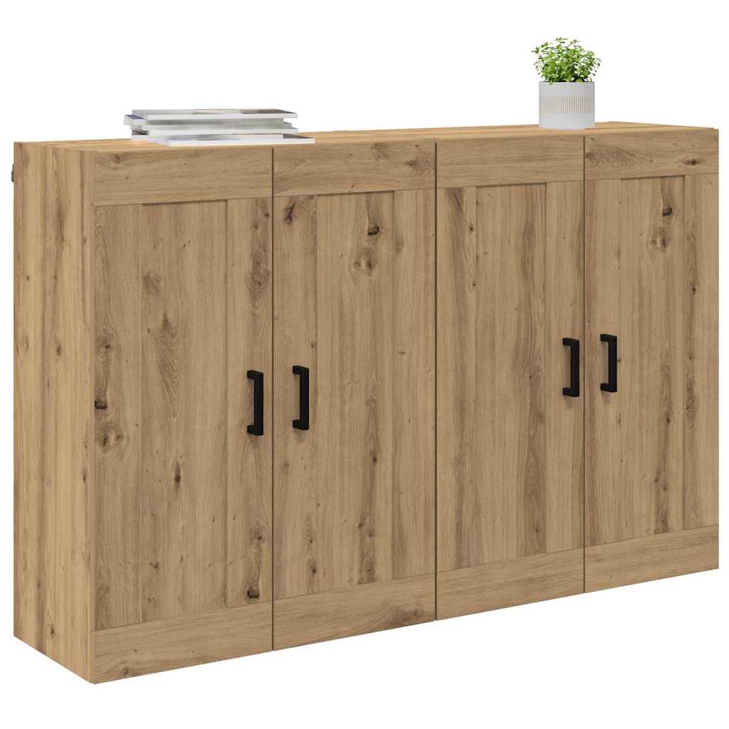 Wandkast 2 pcs Artisan Eiken 69,5 x 34 x 90 cm Bewerkt hout