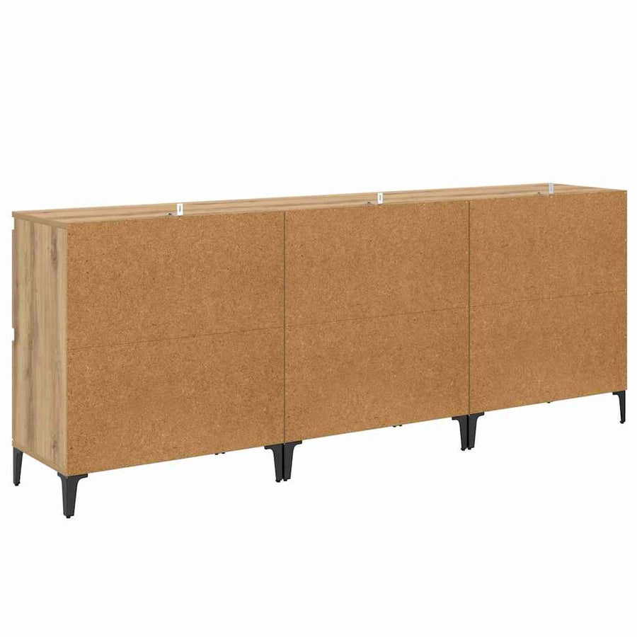 Dressoirs 3 pcs Artisan Eiken 60 x 35 x 70 cm Bewerkt hout