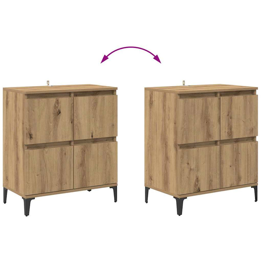 Dressoirs 3 pcs Artisan Eiken 60 x 35 x 70 cm Bewerkt hout