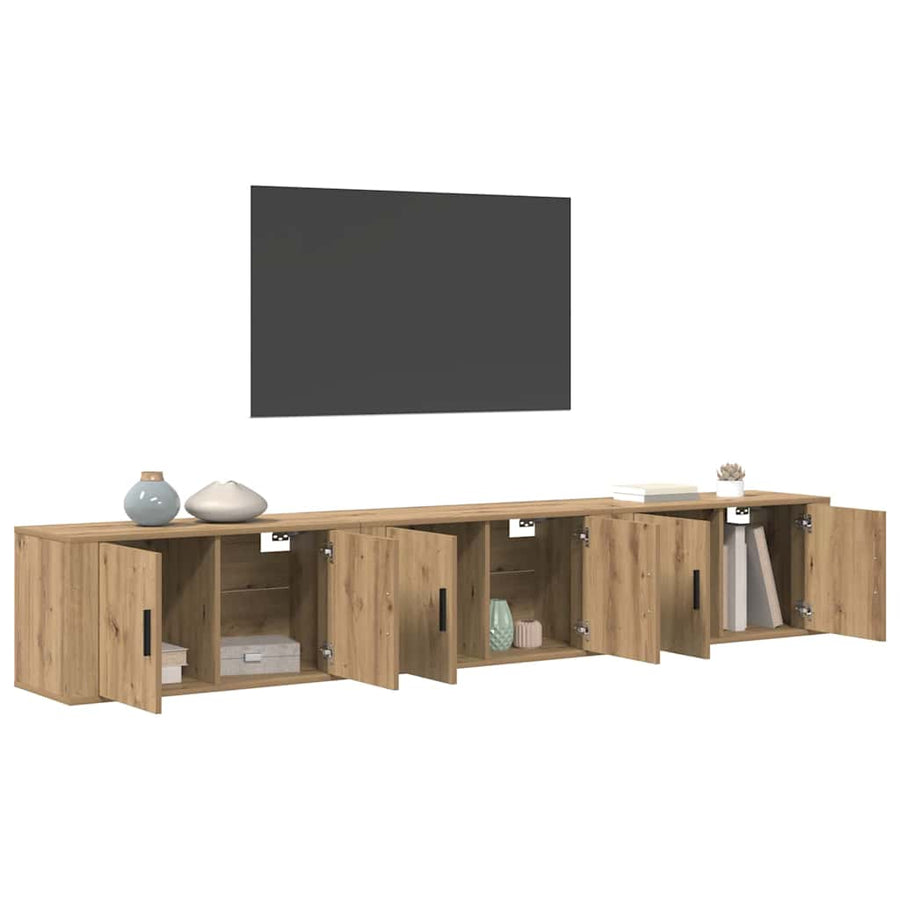 Wandtv-kast Set 3 pcs Artisan Eiken 80 x 34,5 x 40 cm