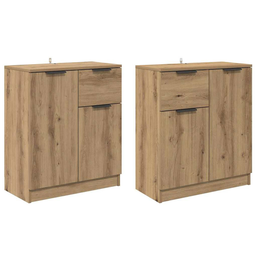 Dressoirs 2 pcs Artisan Eiken 60 x 30 x 70 cm Bewerkt hout