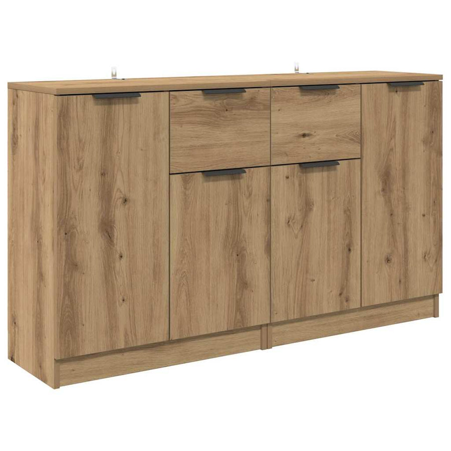 Dressoirs 2 pcs Artisan Eiken 60 x 30 x 70 cm Bewerkt hout