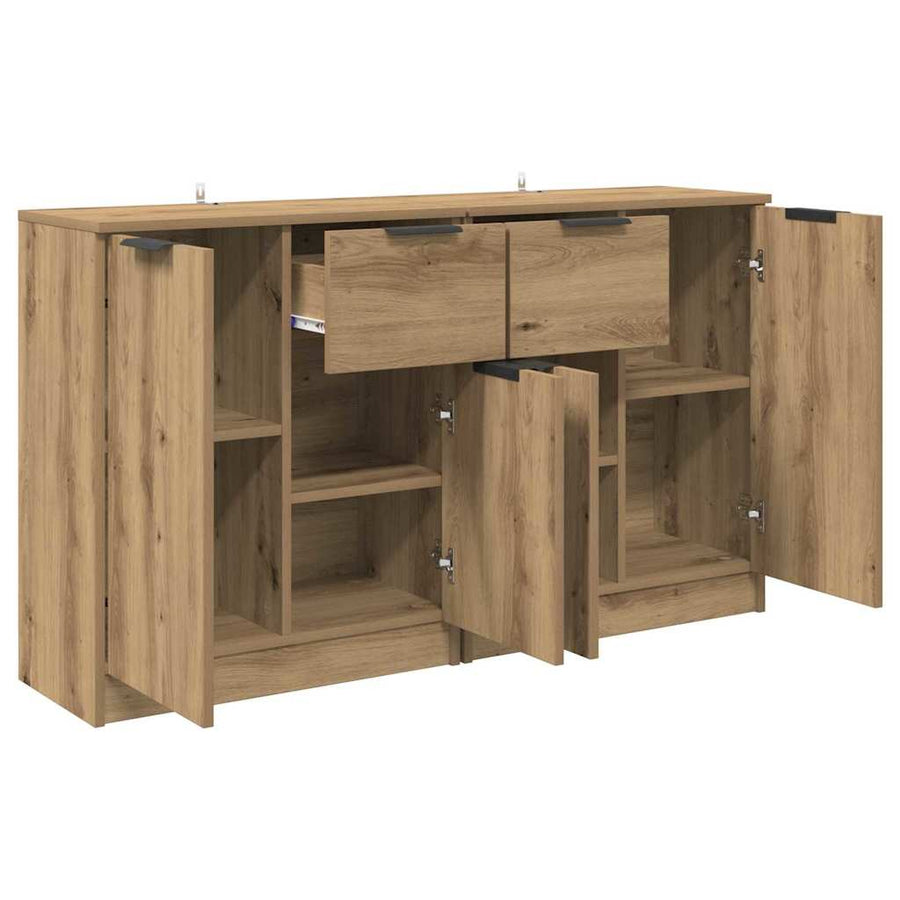 Dressoirs 2 pcs Artisan Eiken 60 x 30 x 70 cm Bewerkt hout
