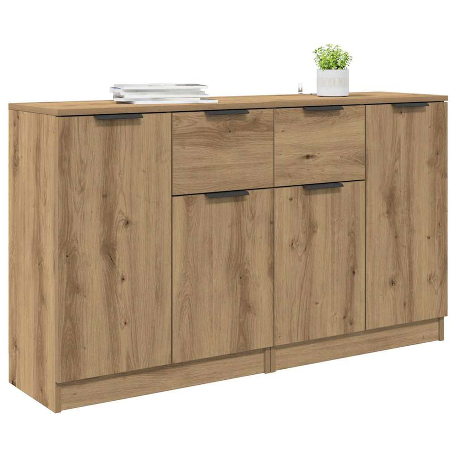Dressoirs 2 pcs Artisan Eiken 60 x 30 x 70 cm Bewerkt hout