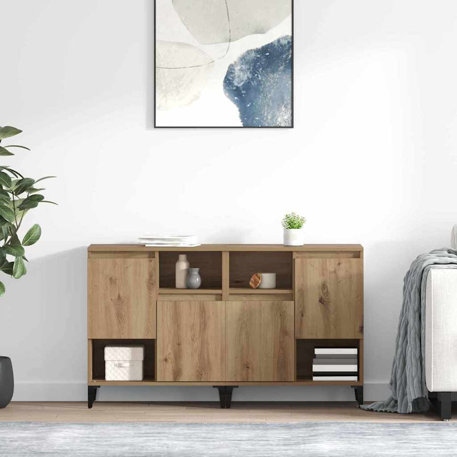 Dressoirs 2 pcs Artisan Eiken 60 x 35 x 70 cm Bewerkt hout
