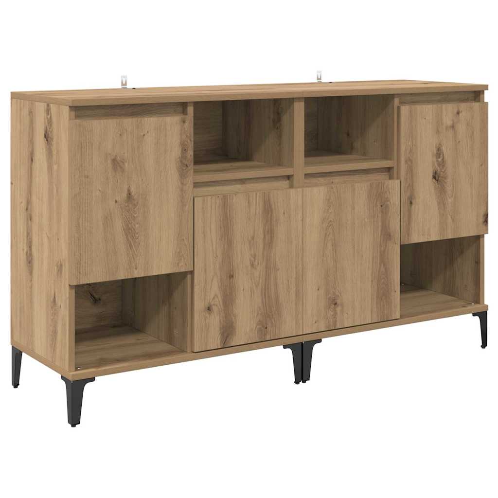 Dressoirs 2 pcs Artisan Eiken 60 x 35 x 70 cm Bewerkt hout