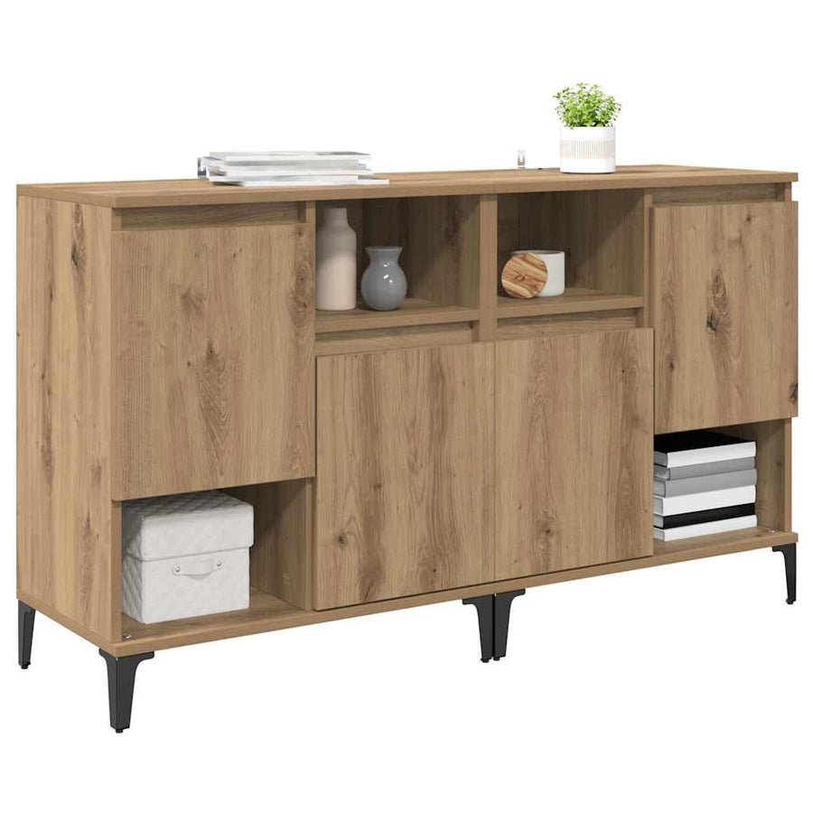 Dressoirs 2 pcs Artisan Eiken 60 x 35 x 70 cm Bewerkt hout