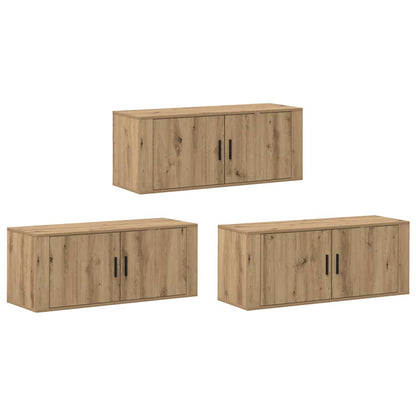 Wandtv-kast Set 3 pcs Artisan Eiken 100 x 34,5 x 40 cm