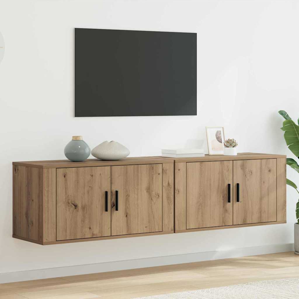 Wandtv-kast Set 2 pcs Artisan Eiken 80 x 34,5 x 40 cm