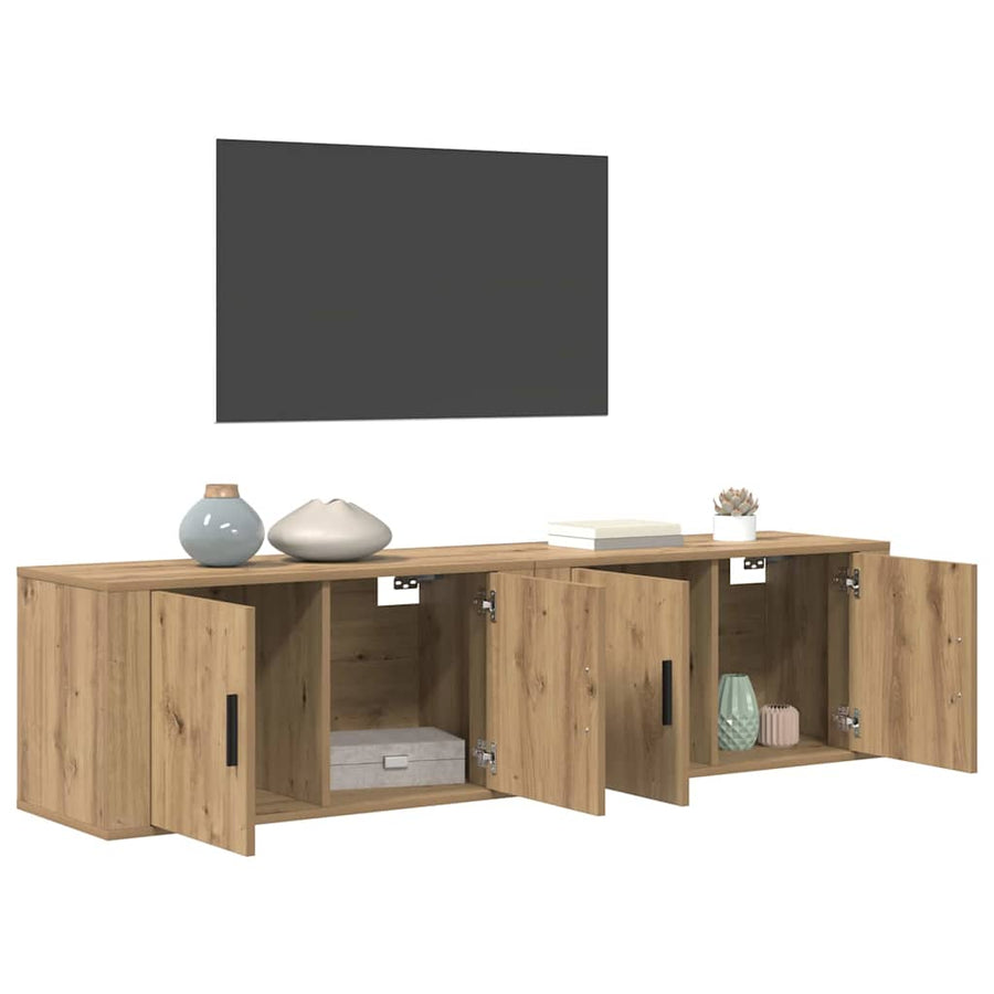 Wandtv-kast Set 2 pcs Artisan Eiken 80 x 34,5 x 40 cm