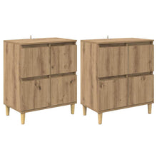 Dressoirs 2 pcs Artisan Eiken 60 x 35 x 70 cm Bewerkt hout