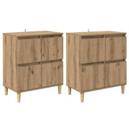 Dressoirs 2 pcs Artisan Eiken 60 x 35 x 70 cm Bewerkt hout
