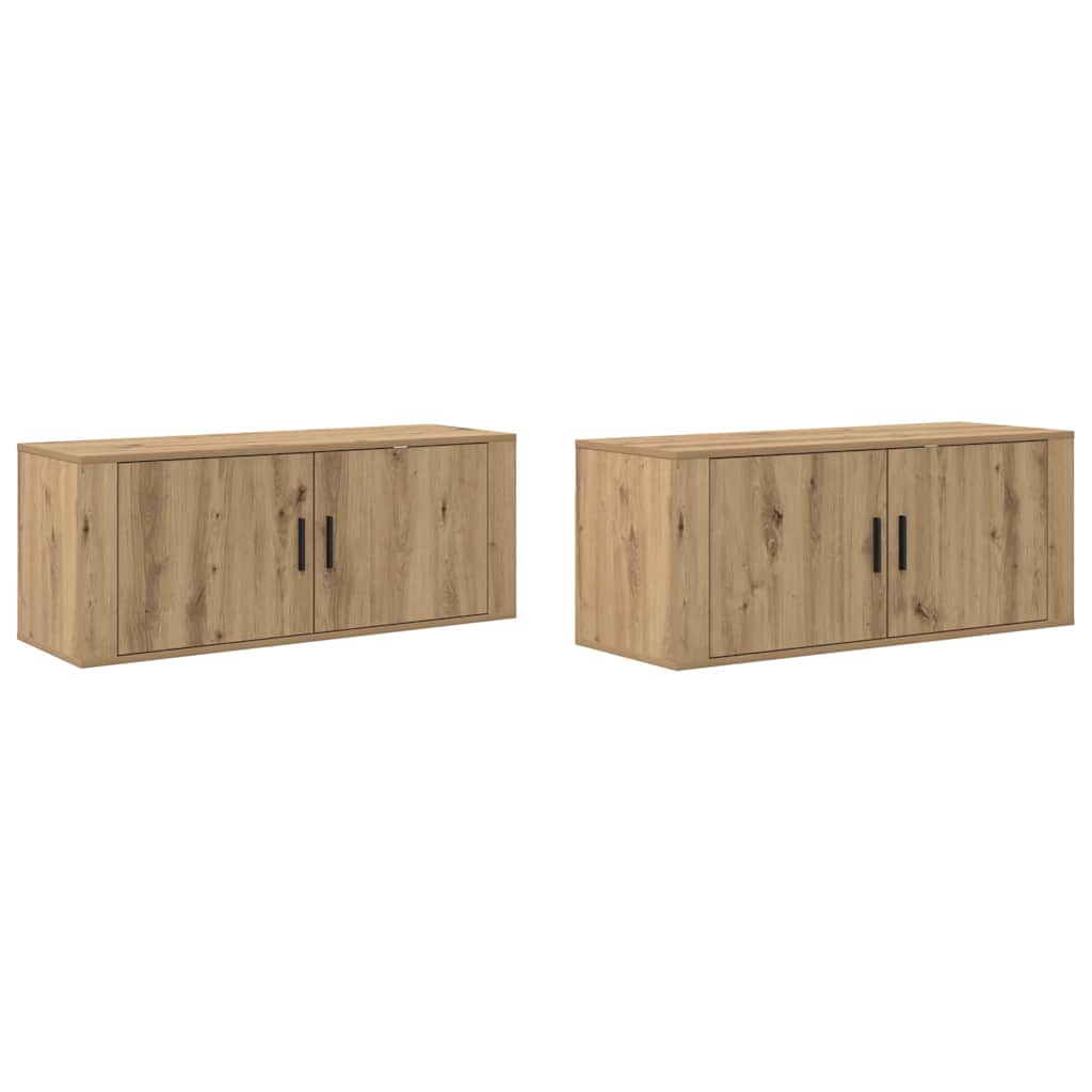 Wandtv-kast Set 2 pcs Artisan Eiken 100 x 34,5 x 40 cm