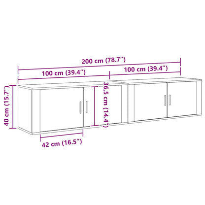 Wandtv-kast Set 2 pcs Artisan Eiken 100 x 34,5 x 40 cm