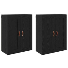 Wandkasten 2 pcs Zwart Eiken 69,5 x 34 x 90 cm Bewerkt hout