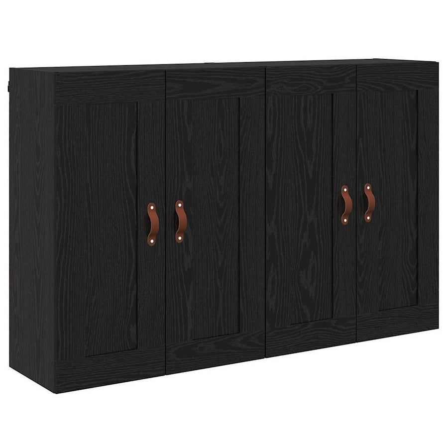 Wandkasten 2 pcs Zwart Eiken 69,5 x 34 x 90 cm Bewerkt hout
