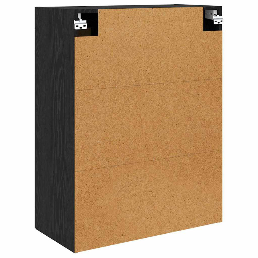 Wandkasten 2 pcs Zwart Eiken 69,5 x 34 x 90 cm Bewerkt hout