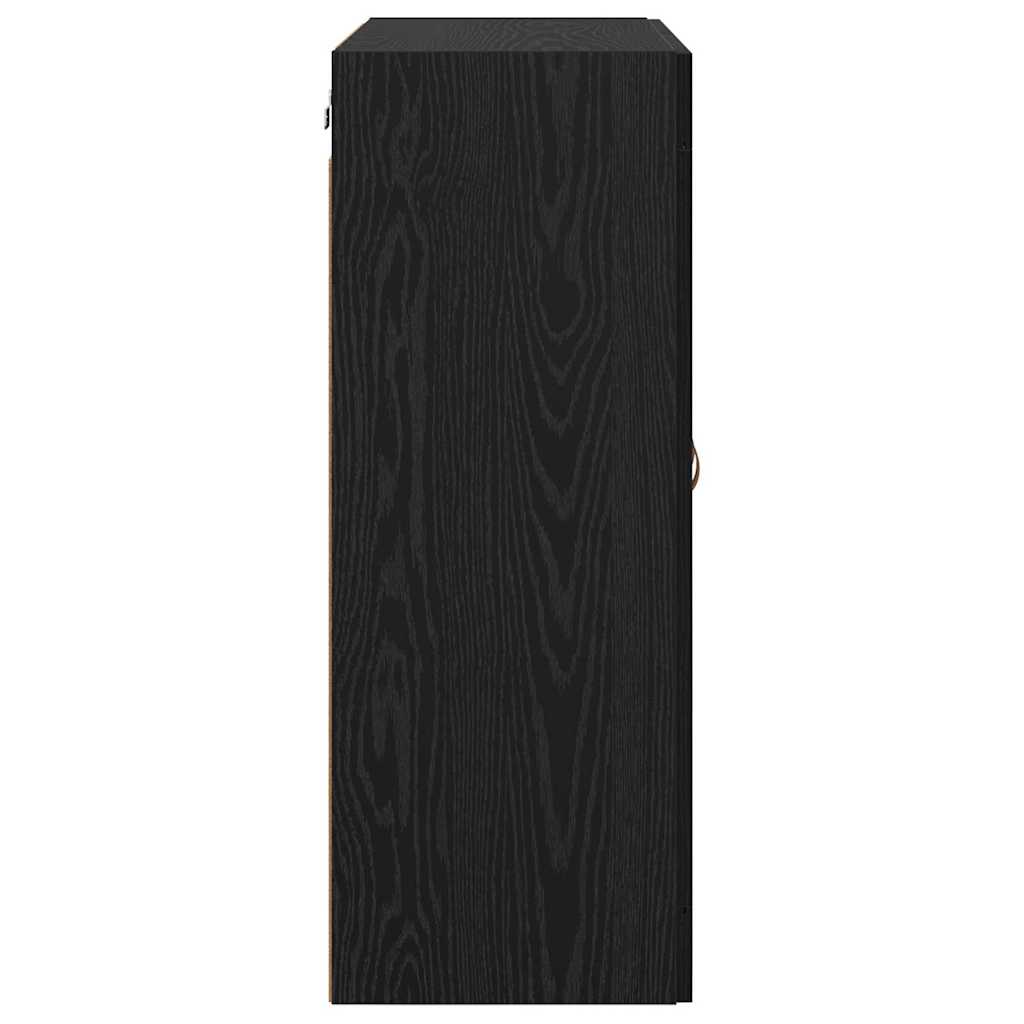 Wandkasten 2 pcs Zwart Eiken 69,5 x 34 x 90 cm Bewerkt hout