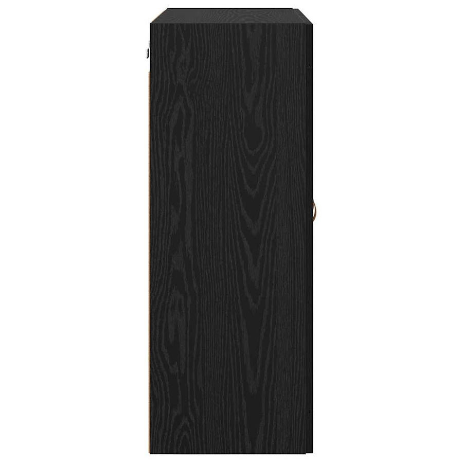 Wandkasten 2 pcs Zwart Eiken 69,5 x 34 x 90 cm Bewerkt hout