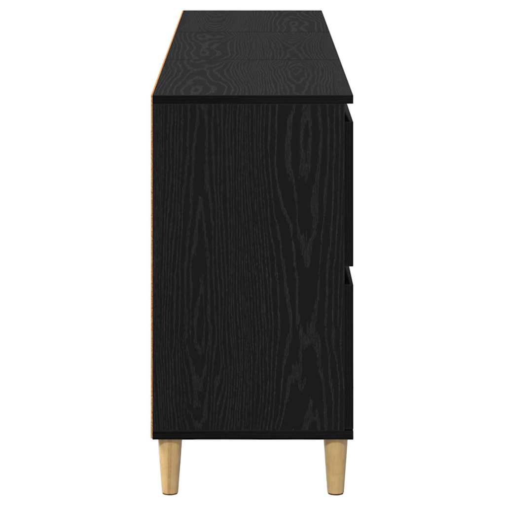 Dressoirs 3 pcs Zwart Eiken 60 x 35 x 70 cm Bewerkt hout