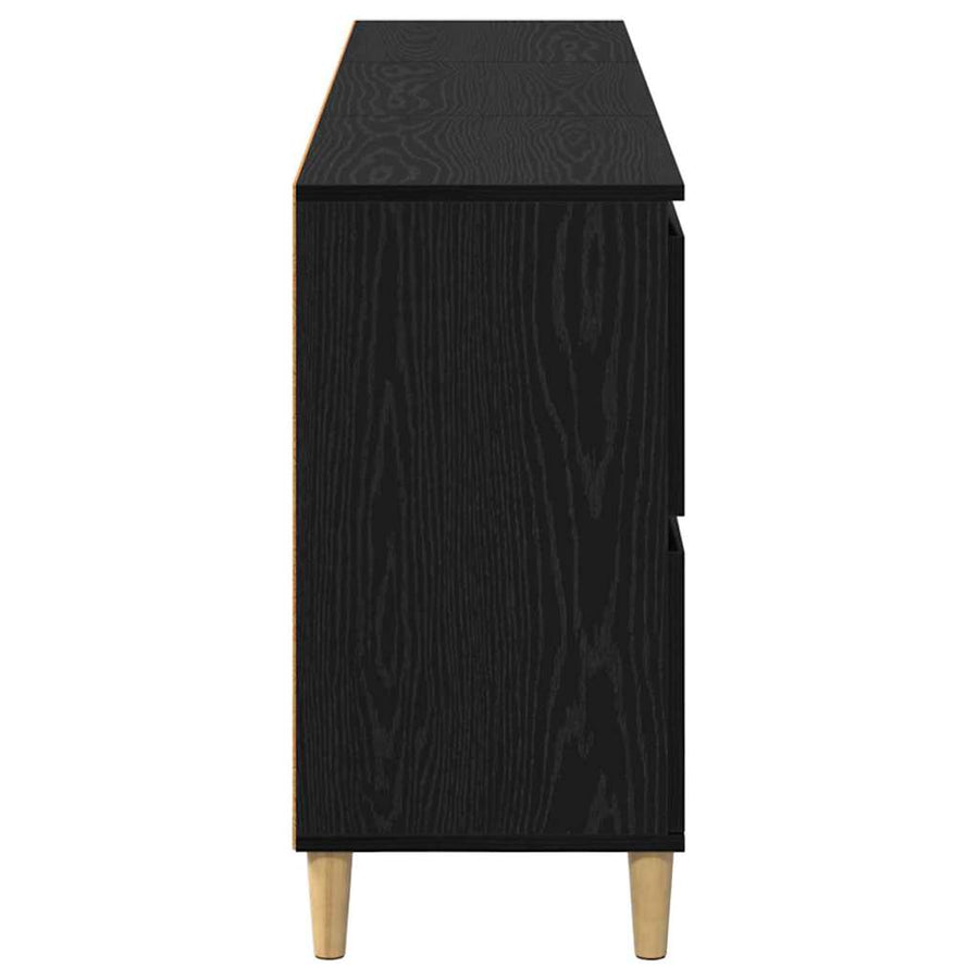 Dressoirs 3 pcs Zwart Eiken 60 x 35 x 70 cm Bewerkt hout