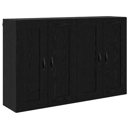 Wandkasten 2 pcs Zwart Eiken 69,5 x 34 x 90 cm Bewerkt hout