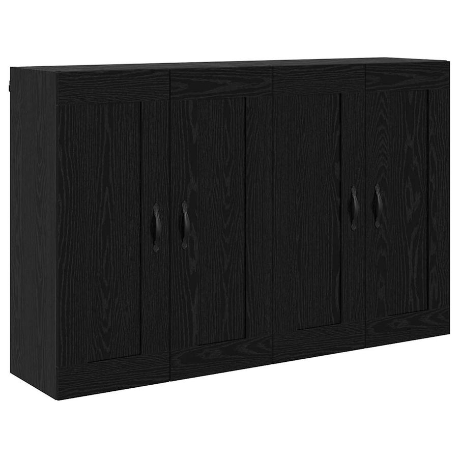 Wandkasten 2 pcs Zwart Eiken 69,5 x 34 x 90 cm Bewerkt hout