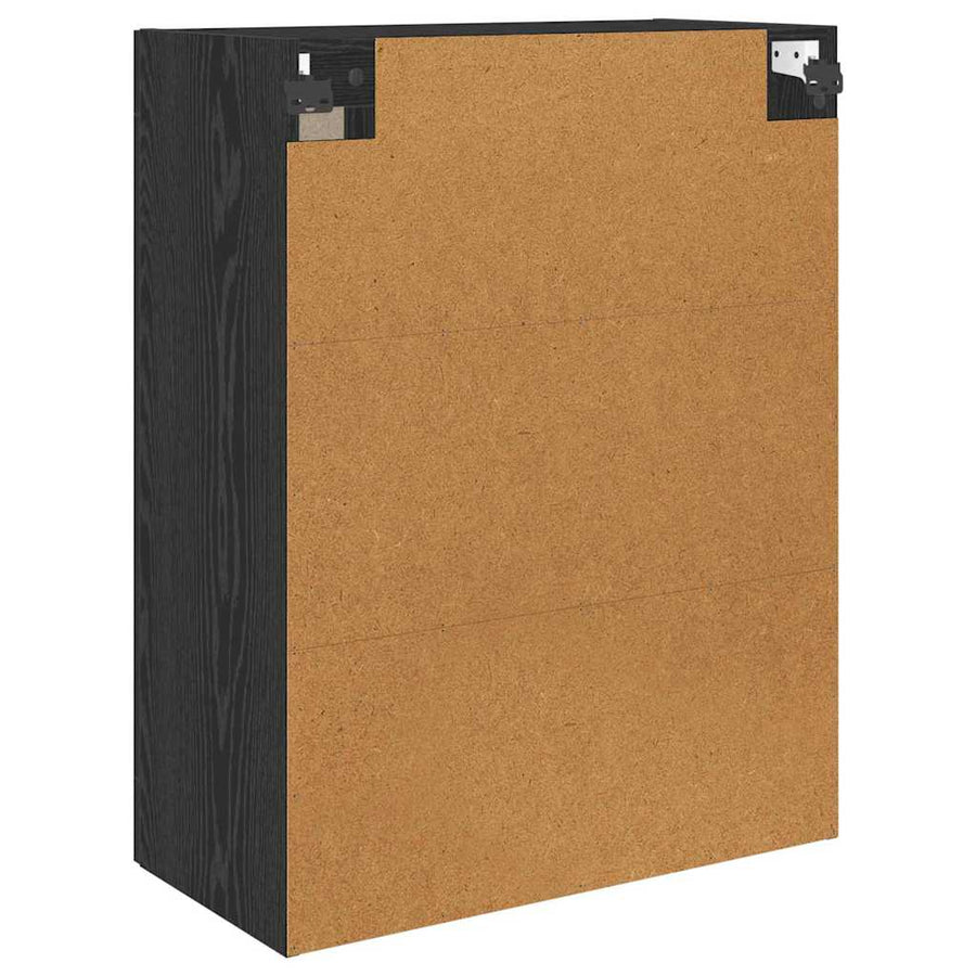 Wandkasten 2 pcs Zwart Eiken 69,5 x 34 x 90 cm Bewerkt hout