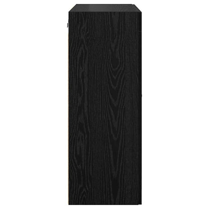 Wandkasten 2 pcs Zwart Eiken 69,5 x 34 x 90 cm Bewerkt hout