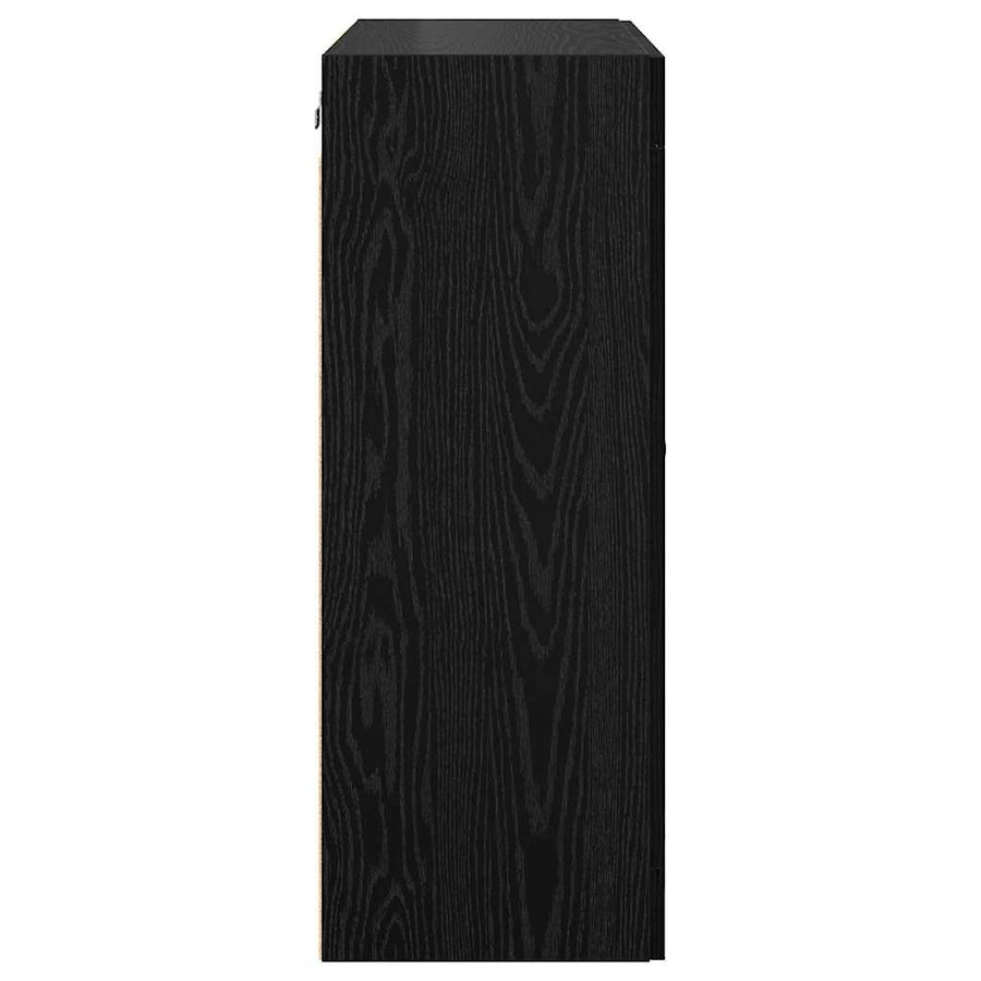 Wandkasten 2 pcs Zwart Eiken 69,5 x 34 x 90 cm Bewerkt hout