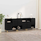 Sideboards 3 pcs Black Oak 60 x 35 x 70 cm Engineered Wood