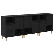 Dressoirs 3 pcs Zwart Eiken 60 x 35 x 70 cm Bewerkt hout