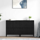 Dressoir 60x35x70 cm zwart eiken bewerkt hout (2 stuks)
