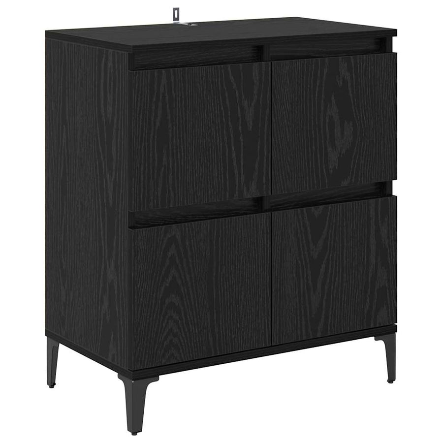 Dressoirs 2 pcs Zwart Eiken 60 x 35 x 70 cm Bewerkt hout
