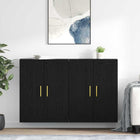 Wandkast 69,5x34x90 cm zwart eiken