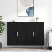 Wandkast 69,5x34x90 cm zwart eiken