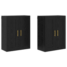 Wandkasten 2 pcs Zwart Eiken 69,5 x 34 x 90 cm Bewerkt hout