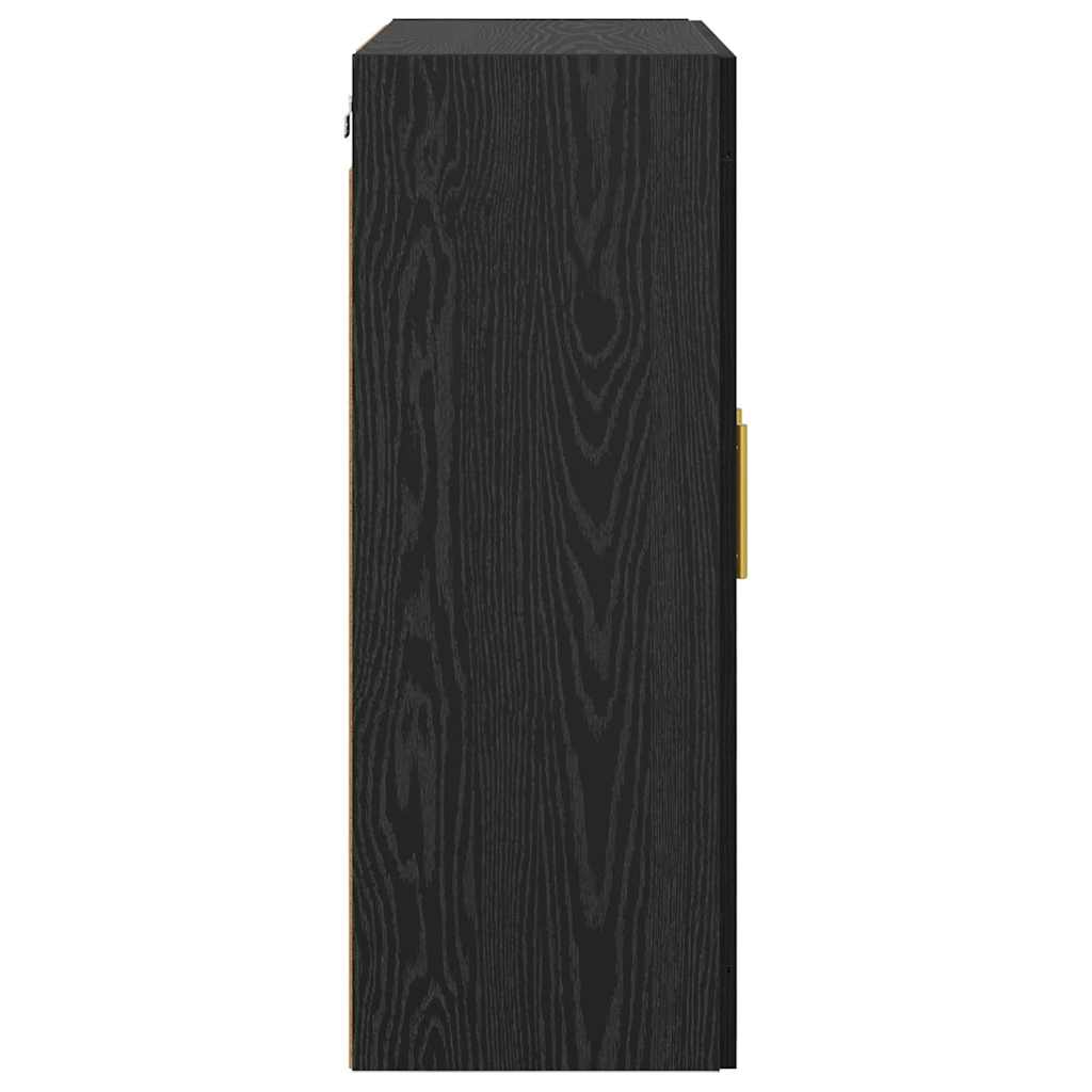 Wandkasten 2 pcs Zwart Eiken 69,5 x 34 x 90 cm Bewerkt hout