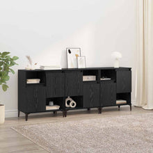 Dressoirs 3 pcs Zwart Eiken 60 x 35 x 70 cm Bewerkt hout