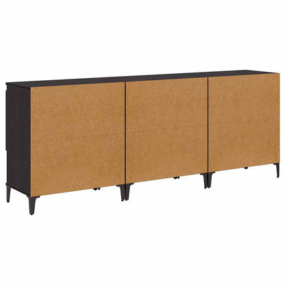 Dressoirs 3 pcs Zwart Eiken 60 x 35 x 70 cm Bewerkt hout
