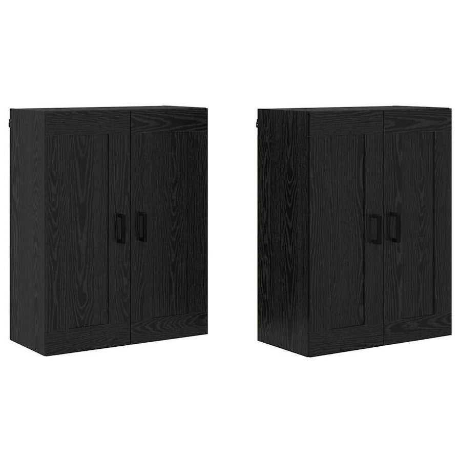 Wandkasten 2 pcs Zwart Eiken 69,5 x 34 x 90 cm Bewerkt hout