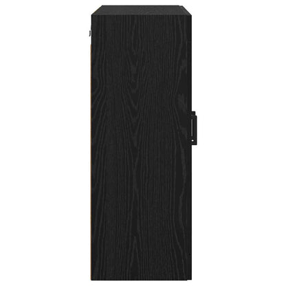 Wandkasten 2 pcs Zwart Eiken 69,5 x 34 x 90 cm Bewerkt hout