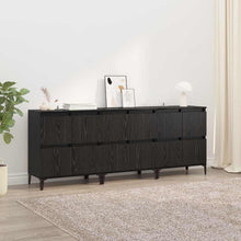 Dressoirs 3 pcs Zwart Eiken 60 x 35 x 70 cm Bewerkt hout