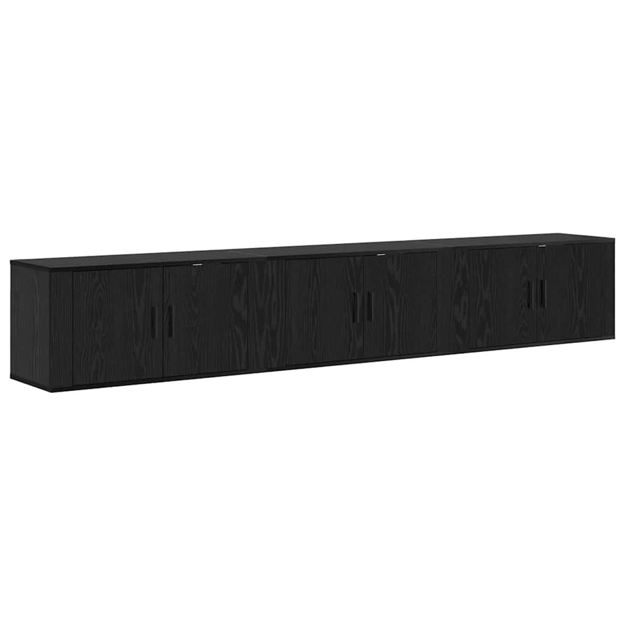 Wandtv-kast Set 3 pcs Zwart Eiken 80 x 34,5 x 40 cm